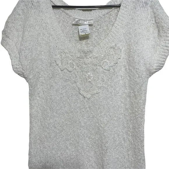 Gunne Sax by Jessica mcclintock Handloomed 100% Arcyic White Dress Size Medium - Picture 2 of 4